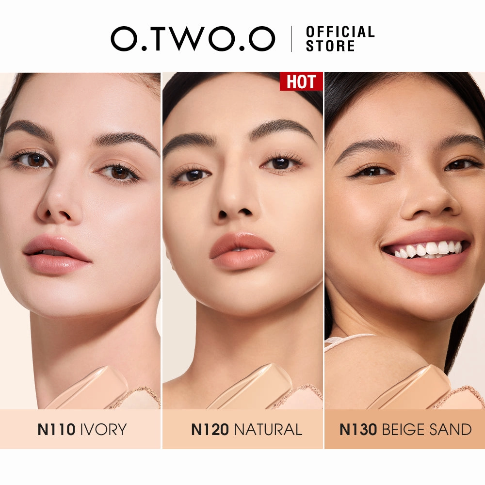 O.TWO.O 2024 New Arrival Full Coverage Cream Foundation 2-in-1 Setting Powder BB Cushion High Quality