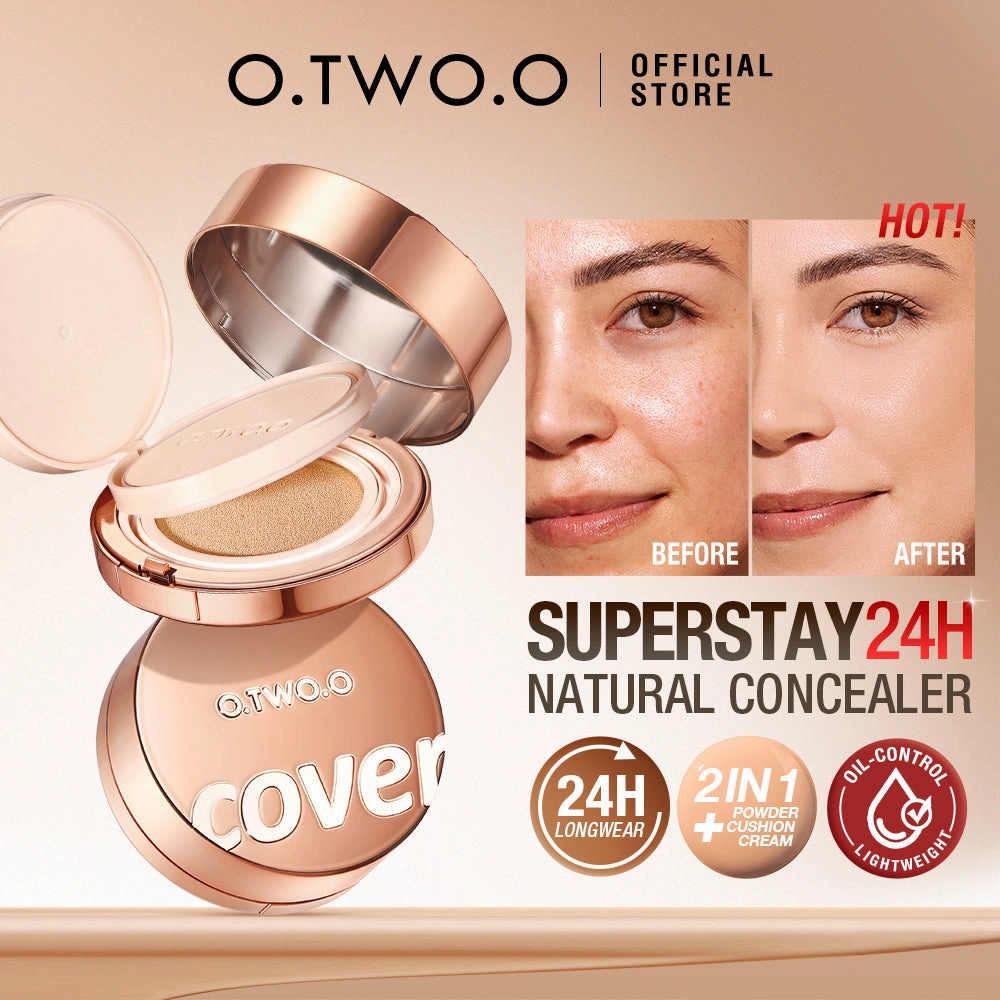 O.TWO.O 2024 New Arrival Full Coverage Cream Foundation 2-in-1 Setting Powder BB Cushion High Quality