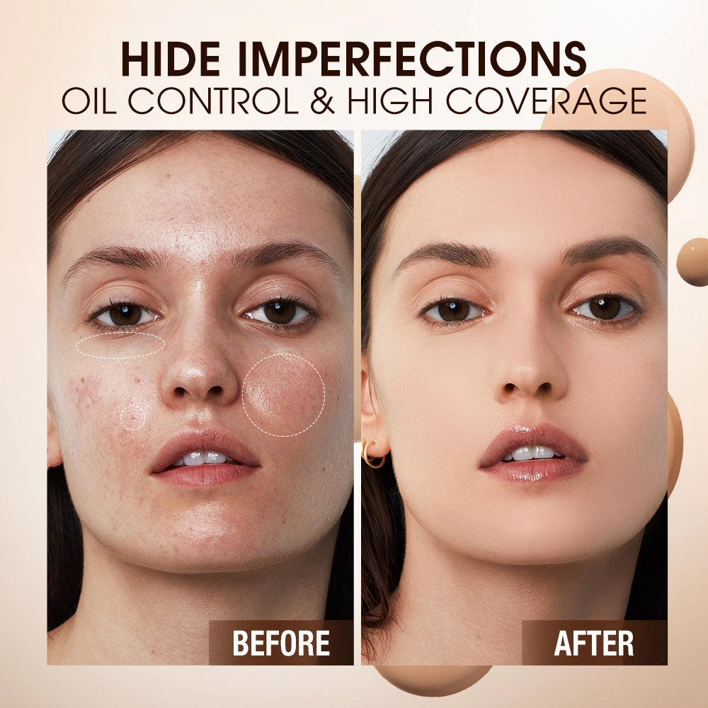 O.TWO.O 2024 New Arrival Full Coverage Cream Foundation 2-in-1 Setting Powder BB Cushion High Quality