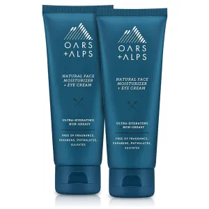 Oars   Alps Face Moisturizer and Eye Cream, Dermatologist Tested Skin Care Infused with Aloe Leaf Juice and Vitamin E, TSA Friendly, 2.5 Fl Oz, 2 Pack