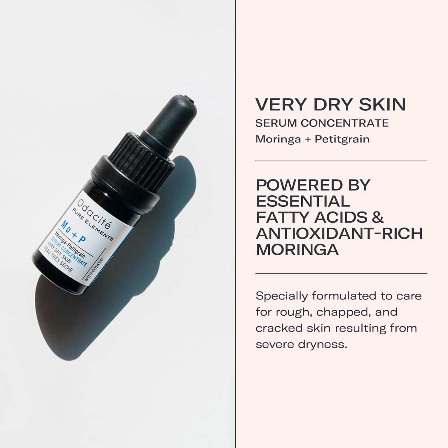 Odacité Hydrating Serum Concentrate with Moringa   Petitgrain - Serum for Very Dry Skin - Face Oil Concentrate for Moisturizing & Hydrating Dry Skin or Chapped & Cracked Skin - 0.17 fl. Oz