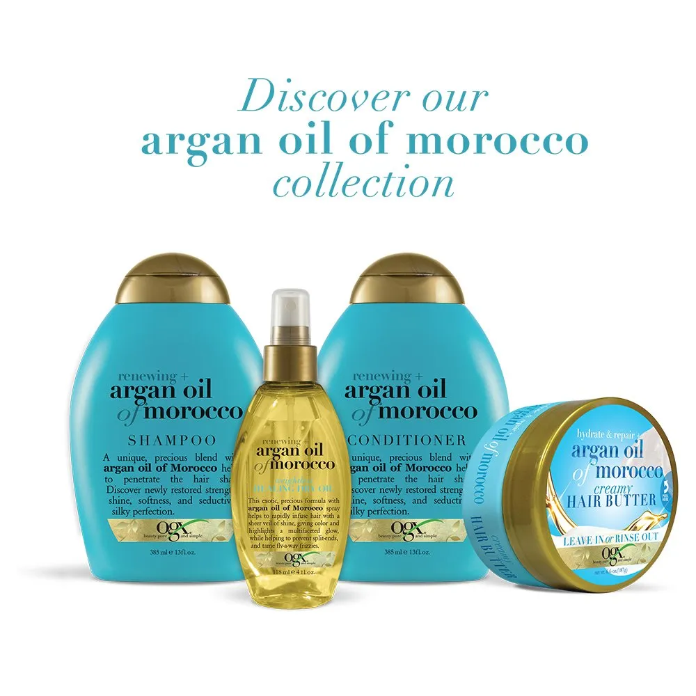 OGX Hydrate & Repair   Argan Oil of Morocco Creamy Hair Butter, Deep Moisturizing Leave-In or Rinse Treatment for Dry Hair, Paraben-Free, Sulfated-Surfactant Free, 6.6 oz