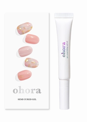 ohora Pro Nourishing Nail - Oil-based Cuticle Moisturizer   Semi Cured Gel Nail Strips (N Lazy Sunday) Bundle