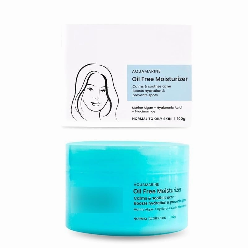 Oil-Free Gel Moisturizer for Face | Hyaluronic Acid, Niacinamide, Betaine, Marine Algae| Boosts Hydration, Brightens Skin, Soothes Acne| Lightweight for Oily, Acne-Prone Skin |Men & Women-100g
