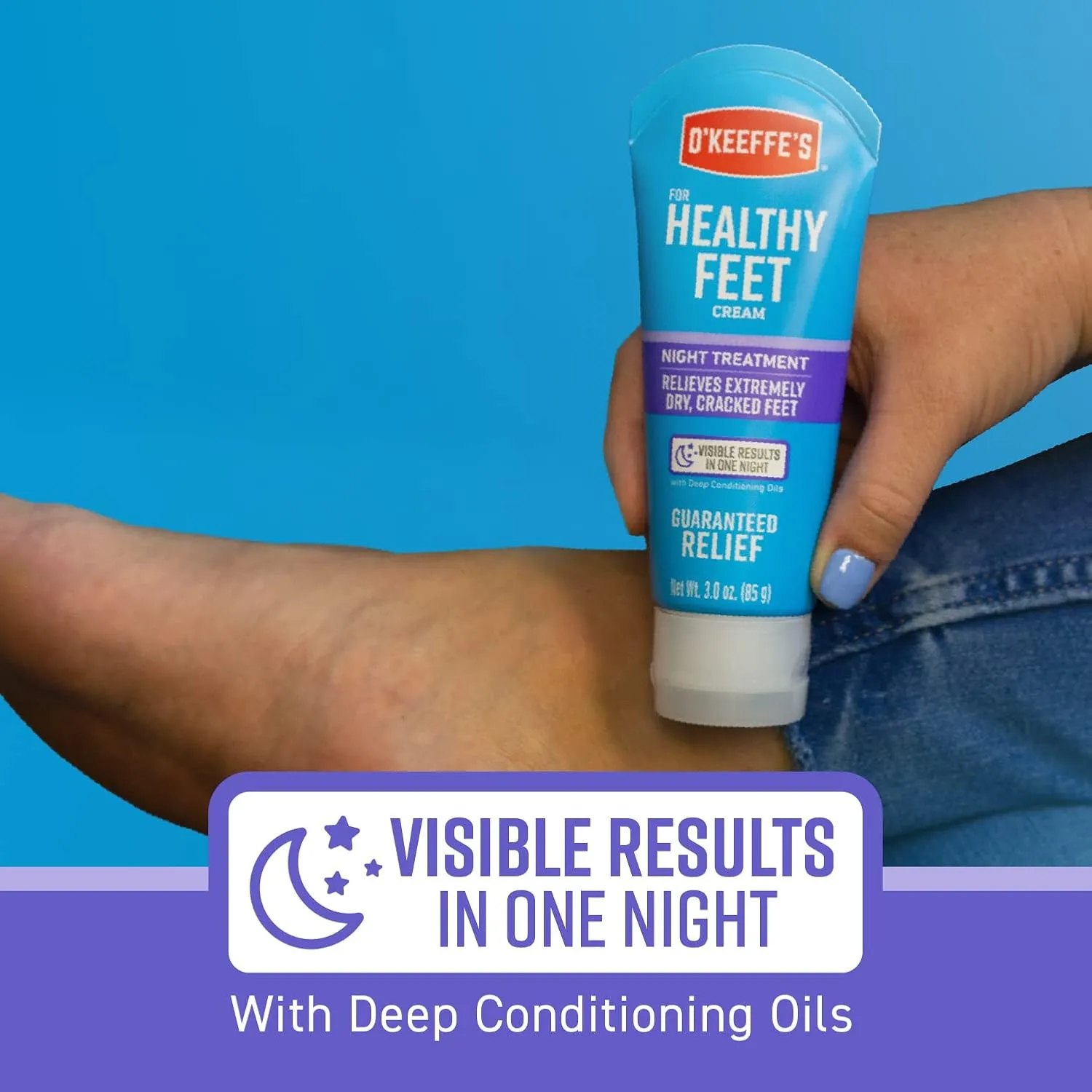 O'Keeffe's for Healthy Feet Night Treatment Foot Cream - 7 oz Tube (2 Pack) - Overnight Relief for Extremely Cracked, Dry Feet, Repairing Skincare, Instantly Boosts and Retains Moisture Levels