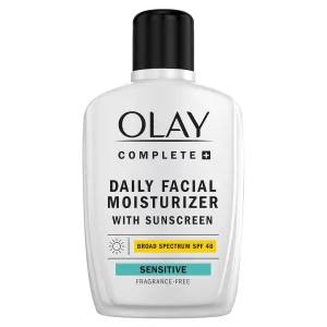 Olay Complete  Face Moisturizer with Sunscreen SPF 40, For Sensitive Skin, Broad Spectrum Sun Protection, Fragrence-Free - No White Cast on All Tones, Nourishes Moisture Barrier - Ceramides, 6 Oz