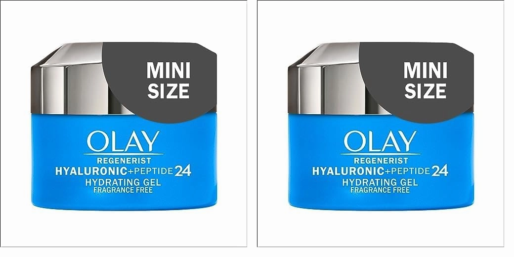 Olay Regenerist Hyaluronic   Peptide 24 Gel Face Moisturizer, Fragrance-Free, All Skin Types, Trial Size 0.5 oz (Pack of 2)