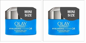 Olay Regenerist Hyaluronic   Peptide 24 Gel Face Moisturizer, Fragrance-Free, All Skin Types, Trial Size 0.5 oz (Pack of 2)