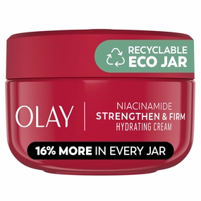 Olay Strong & Firm Niacinamide Face Moisturizer, 2 oz Renewing Face Cream for Hydration and Skin Cell Turnover with 99% Pure Niacinamide, Recyclable Eco Jar Packaging