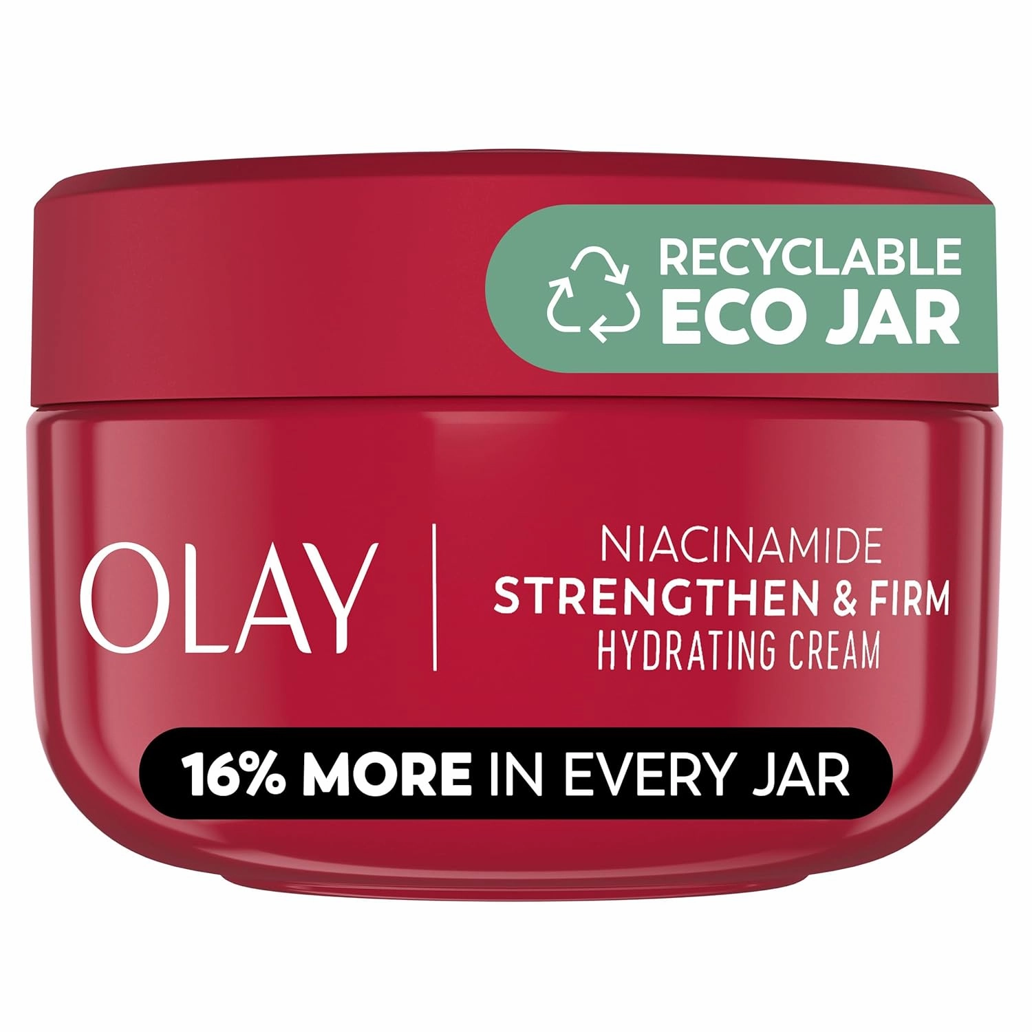 Olay Strong & Firm Niacinamide Face Moisturizer, 2 oz Renewing Face Cream for Hydration and Skin Cell Turnover with 99% Pure Niacinamide, Recyclable Eco Jar Packaging