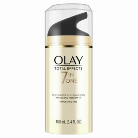 OLAY Total Effects 7-In-1 Moisturizer SPF 15 Fragrance Free, 3.4 Fl Oz  | Moisturizer With Sunscreen