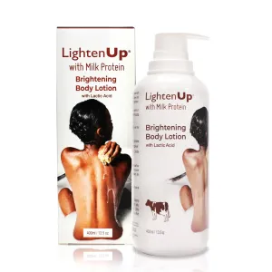 OMIC Lighten-Up Lactic Acid Lotion, 13.5 Fl oz / 400ml, AHA Body Cream, Moisturizing, Hydrating Body Lotion for Body, Knees, Armpit, Underarm, with Shea Butter, For Women and Men
