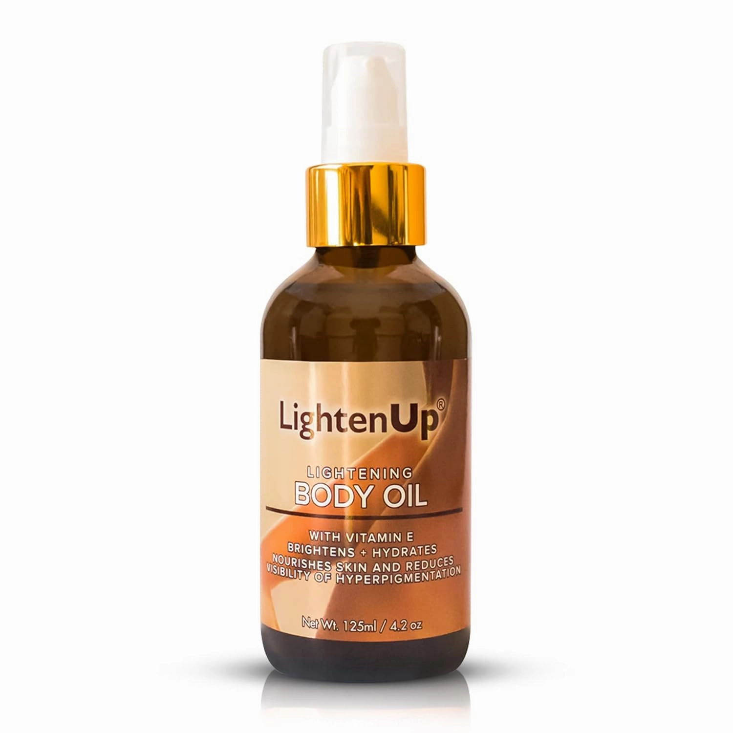 OMIC LightenUp, Skin Brightening Body Oil - 4.2 fl oz / 125 ml - Hyperpigmentation Body Seum, Dark Spot Remover, for Men and Women with Vitamin E, Shea Butter, Almond Oil