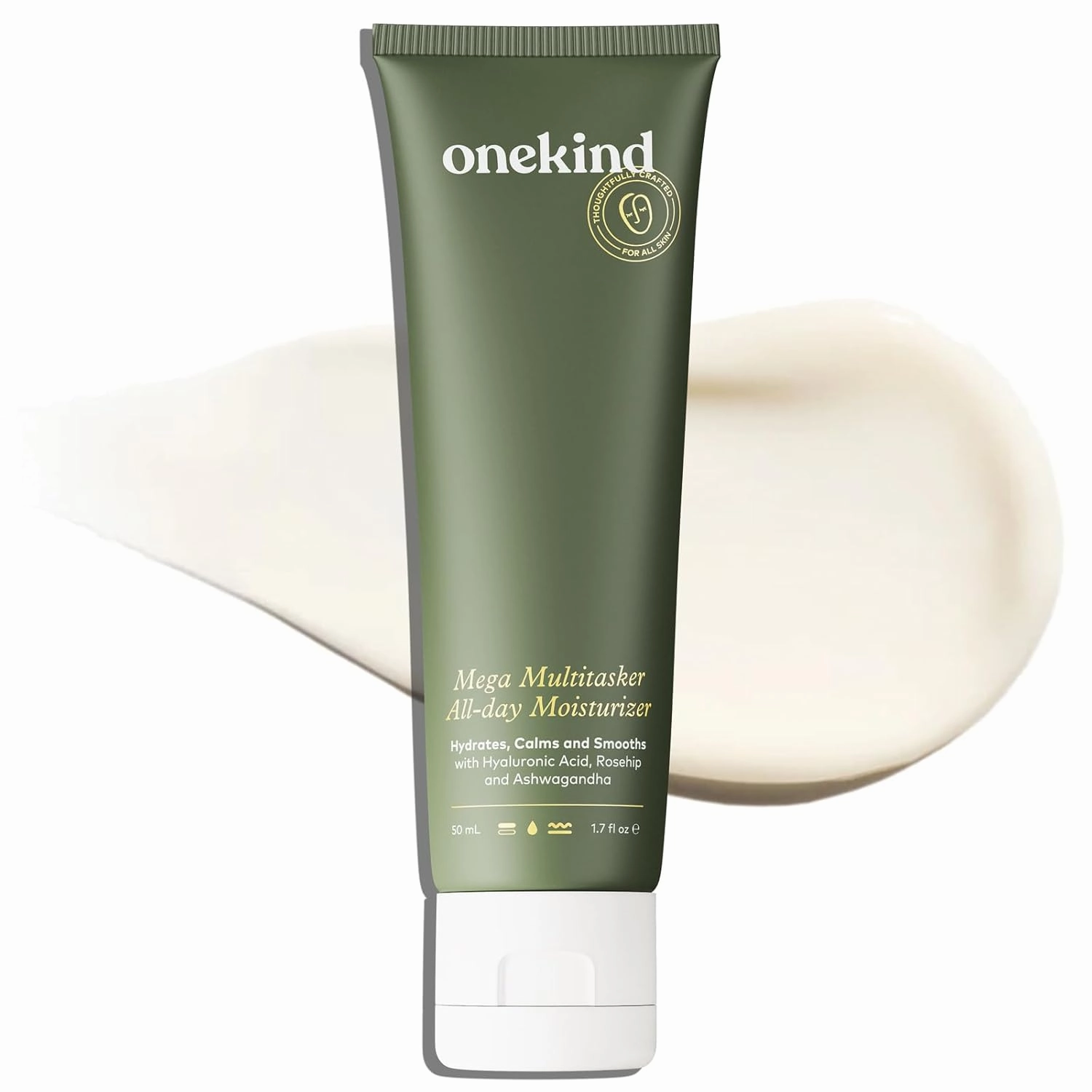 Onekind Mega Multitasker All-day Moisturizer, Corrective Anti-Aging, Lightweight, Non Greasy Hydration with Hyaluronic Acid & Ashwagandha, Quick Absorbing Erases Fine Lines & Wrinkles, for Men & Women