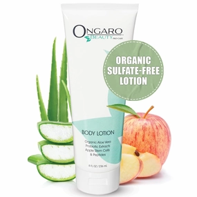 Ongaro Beauty Organic Body Lotion - Body Moisturizer Skin Lotion, Probiotic Lotion w/Aloe Vera, Cocoa Butter, Hyaluronic Acid, Shea Butter & Vitamin E, Lightweight, All Skin Types 8fl oz