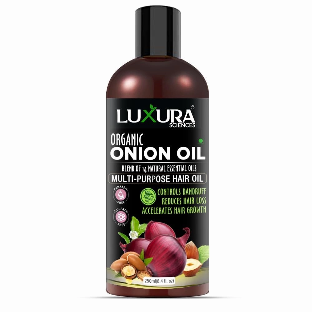 Onion Hair Oil with 14 Essential Oils, Multi-Purpose Hair Growth Oil/Serum For Complete Hair Treatment with Argan, Bhringraj, Hibiscus, Sesame,Amla,Sweet Almond, Olive and more (1)