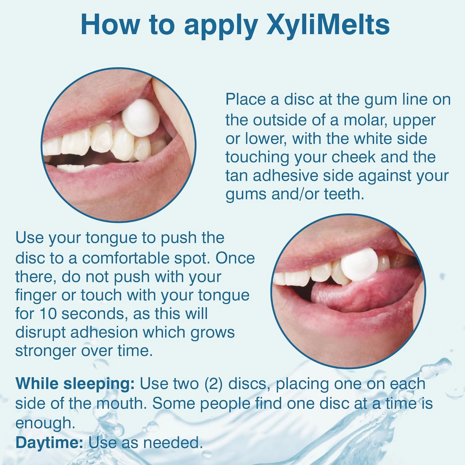 Oracoat XyliMelts for Dry Mouth Night Time or Day - Moisturizing Dry Mouth Adhering Discs, Sugar Free with Xylitol, 100 Count, Slightly Sweet Flavor, 8-Hour Relief