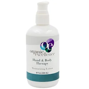 Organic Excellence Hand and Body Therapy All Natural Body Lotion for Women Men Kids - Organic Body Lotion For Dry Skin Rich, Natural Moisturizer For Daily Use, Unscented, Made in USA with Shea Butter