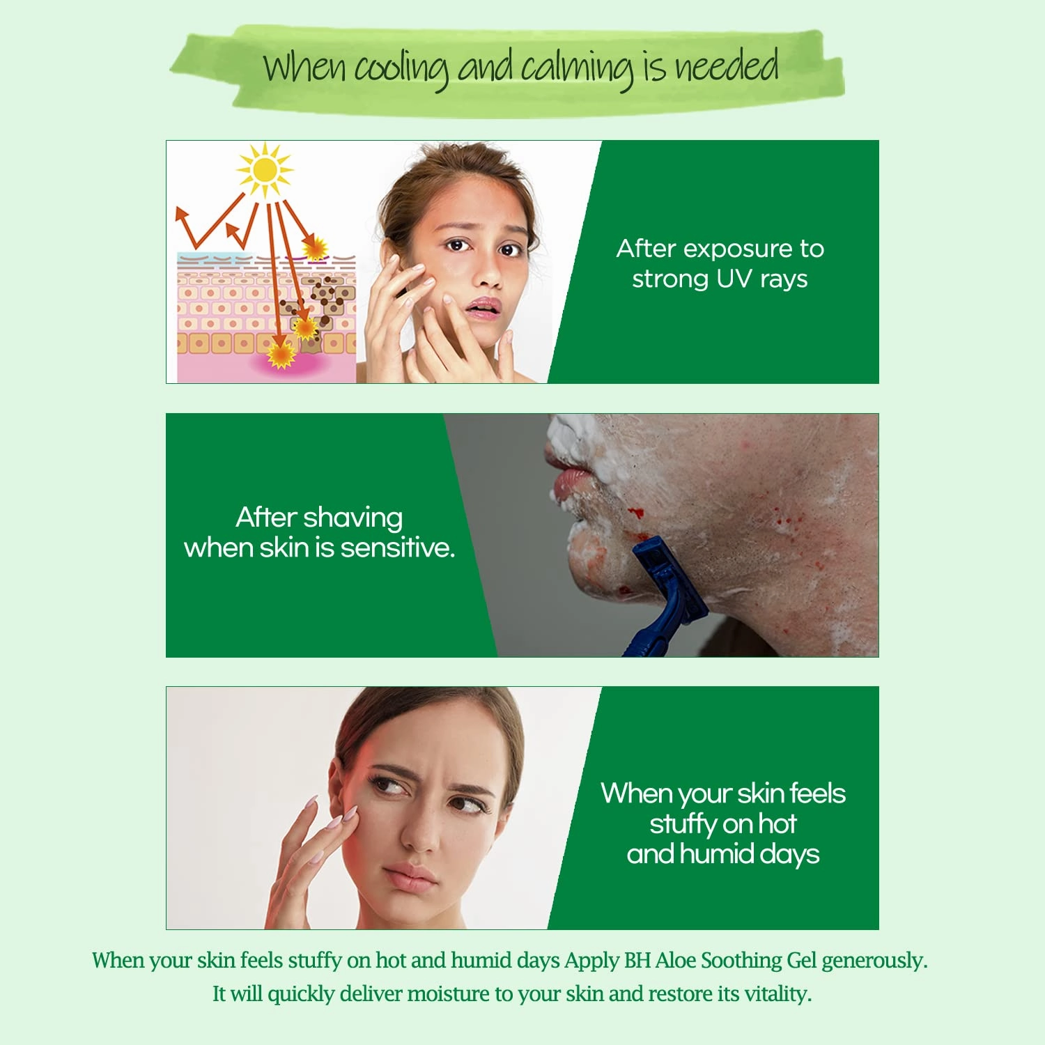 Organic Aloe Vera Soothing Gel - Natural Moisturizer for Skin and Hair, Effective for Sunburns, Razor Burns, and More - Gentle, Non-Greasy Formula, Skincare [Made in Korea]