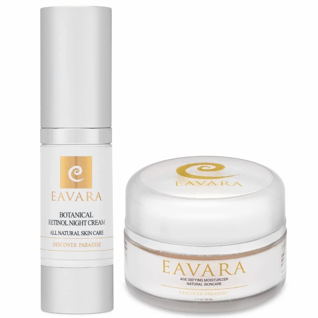 Organic Anti Aging Daily Moisturizer Cream and Natural Retinol Night Cream
