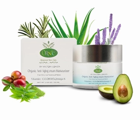 Organic Anti-Aging Moisturizer - Hydrating & Rejuvenating Facial Cream for Dry Sensitive Skin - Vegan, Cruelty-Free, Natural Skincare - Nourishes, Firms & Reduces Wrinkles 50Ml