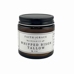 Organic Grass Fed Bison Tallow Moisturizer - All purpose moisturizer for sensitive skin, healing, hydrating, non-comedogenic, essential oils by Faith and Grace Organics