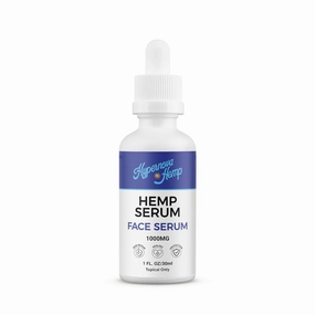 Organic Hemp Face Serum - Anti-Aging Moisturizer with Hemp Oil, Argan Oil, Rosehip Oil & Vitamin E for All Skin Types, 1 oz