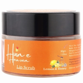 Organic Lip Balm Scrub for Girls, Boys, Women & Men for Dry & Chapped Lips, For Dark Lips to Lighten, Lip Care (Lemon & Honey, Single 30gm)