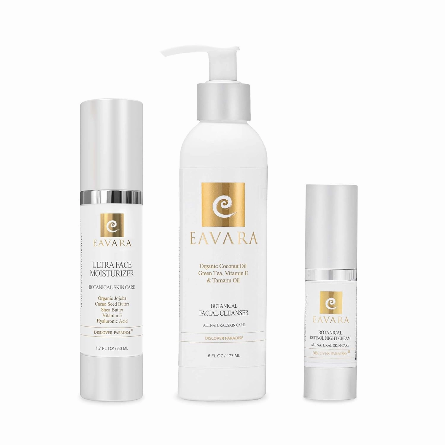 Organic Ultra Face Moisturizer, Natural Facial Cleanser and Retinol Night Cream