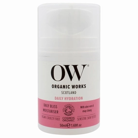 Organic Works Daily Hydration Daily Bliss Moisturizer - Hydrating Face Moisturizer with Lavender and Grape Seed Oil - Blemish-Free Skin - 1.69 oz