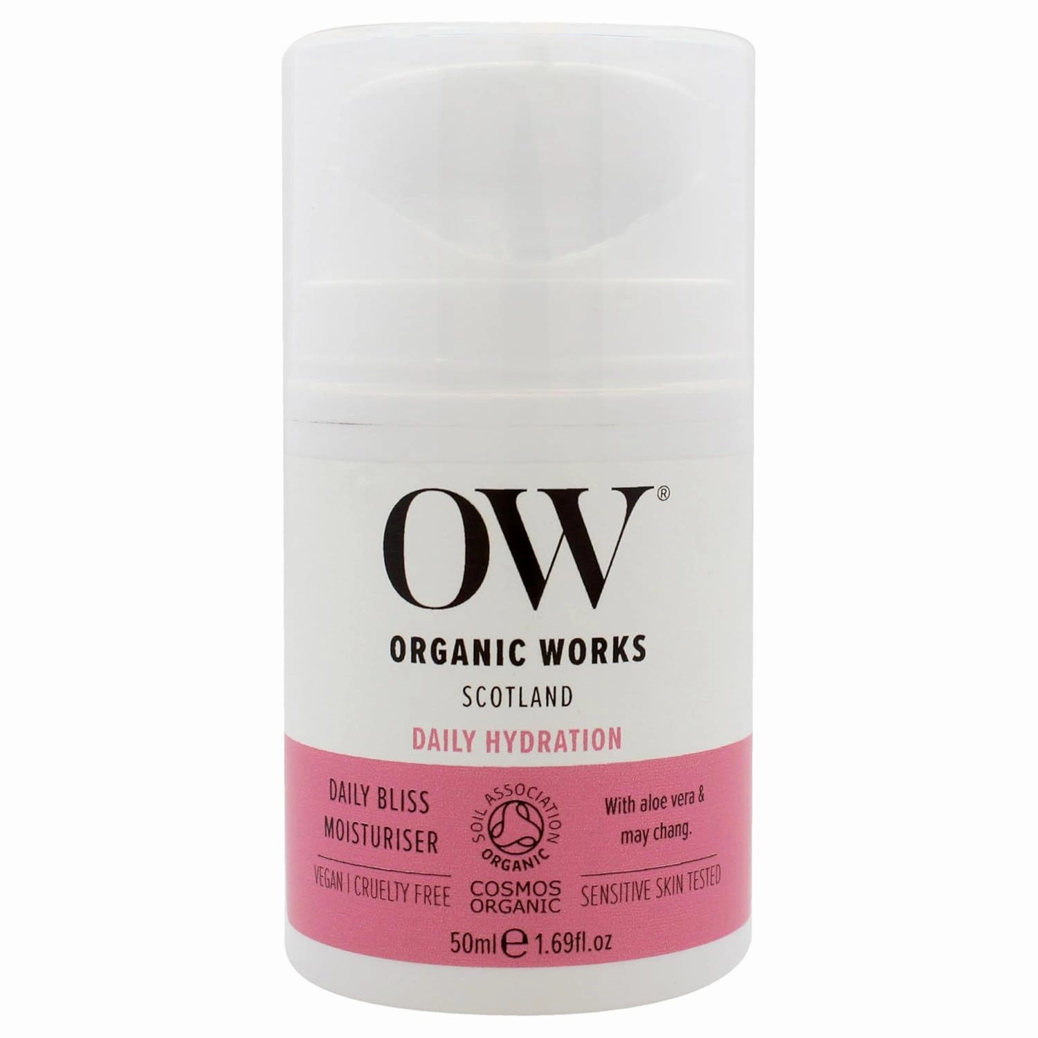 Organic Works Daily Hydration Daily Bliss Moisturizer - Hydrating Face Moisturizer with Lavender and Grape Seed Oil - Blemish-Free Skin - 1.69 oz