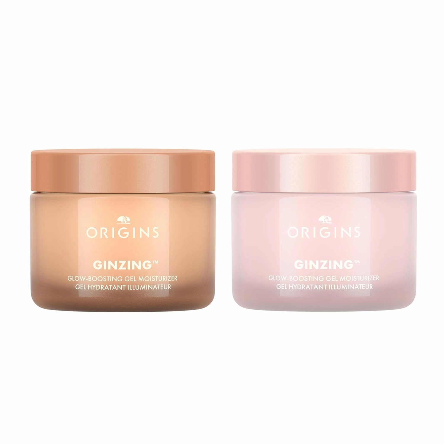 Origins 2-Piece GinZing Glow-Boosting Gel Moisturizer Bundle Set | For a Bronze or Pearl Glow | With Hyaluronic Acid & Caffeine from Coffee Beans