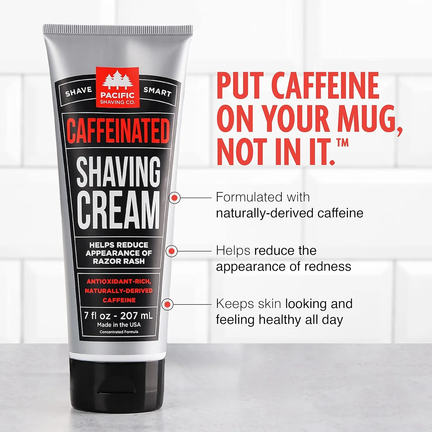 Pacific Shaving Company Caffeinated Shaving Cream & Aftershave Set - Shave Kit for Men - Antioxidant   Caffeine Enriched Shave Cream   Aftershave Lotion (3.4 Oz, 2 Pack)
