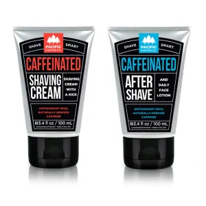 Pacific Shaving Company Caffeinated Shaving Cream & Aftershave Set - Shave Kit for Men - Antioxidant   Caffeine Enriched Shave Cream   Aftershave Lotion (3.4 Oz, 2 Pack)