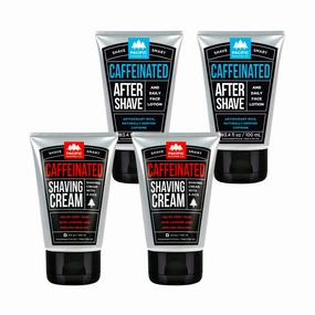 Pacific Shaving Company Caffeinated Shaving Cream & Aftershave Set - Shave Kit for Men - Antioxidant   Caffeine Enriched Shave Cream   Aftershave Lotion (3.4 Oz, 2x Each)