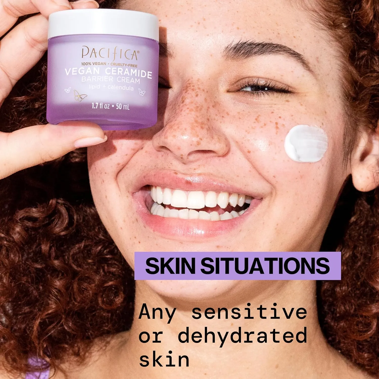 Pacifica Face Cream - Vegan Ceramide Barrier Cream w/Niacinamide & Shea Butter - Hydrating Daily Face Moisturizer Fragrance Free for Sensitive Skin, Vegan, Clean Beauty Allergy & Dermatologist Tested