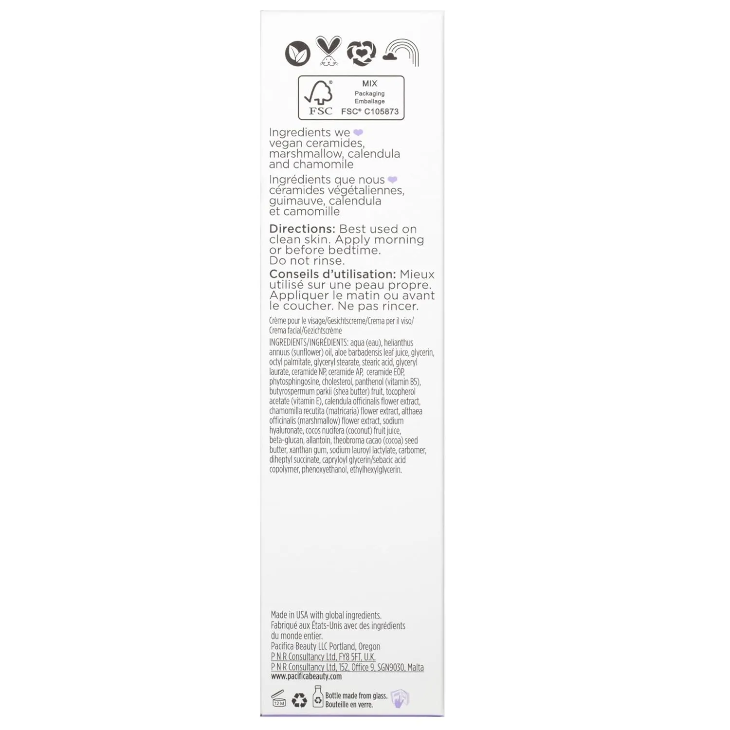 Pacifica Face Moisturizer - Vegan Ceramide Barrier Repair Face Lotion, Hydrating, For Dry Skin, Dermatologist Tested, Safe for Sensitive Skin, Fragrance Free, Vegan   Cruelty Free