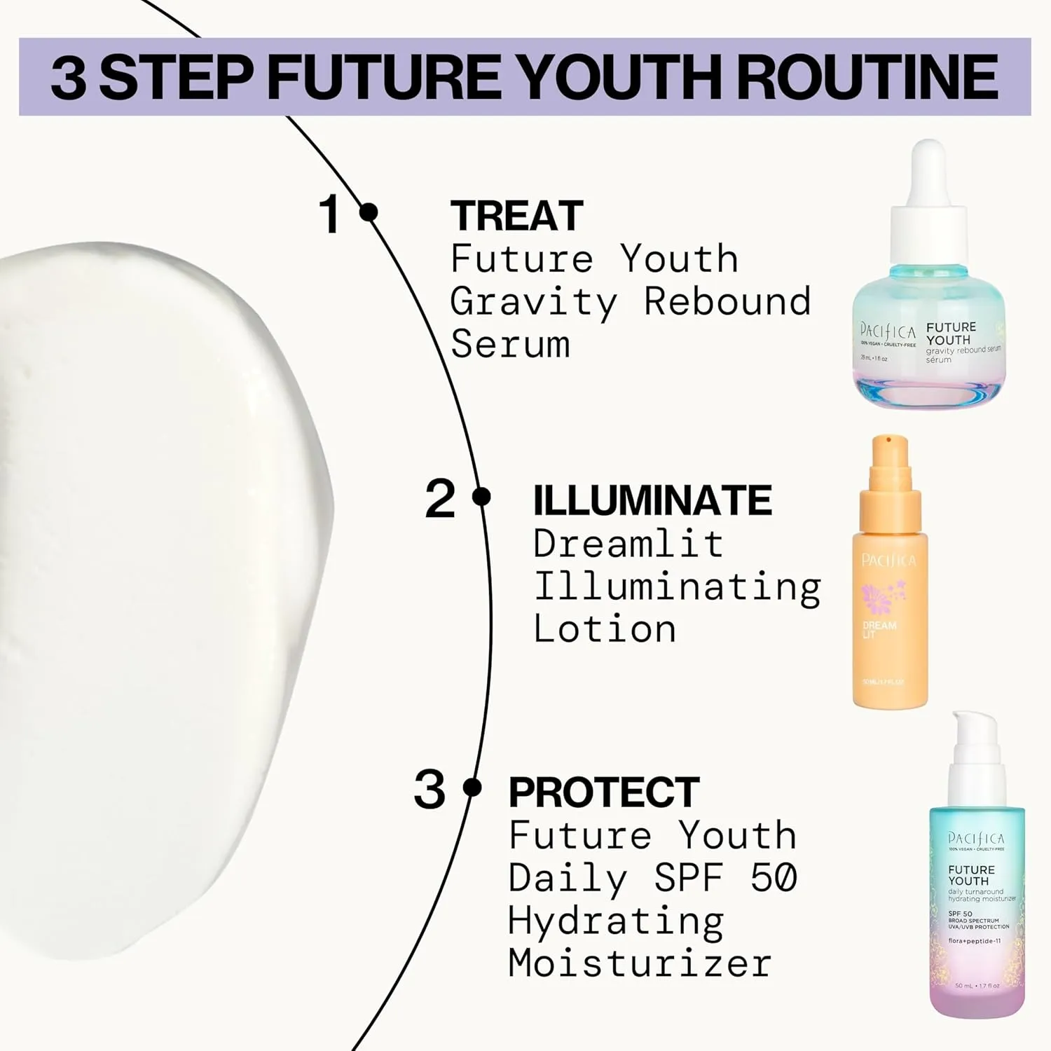 Pacifica Peptide Face Moisturizer Future Youth Daily Turnaround Hydrating, SPF 50 Broad Spectrum, UVA/UVB Sun Protection, Sunscreen, Face Moisturizer, Anti-Aging, Vegan, 1.7 fl oz (1 Count)