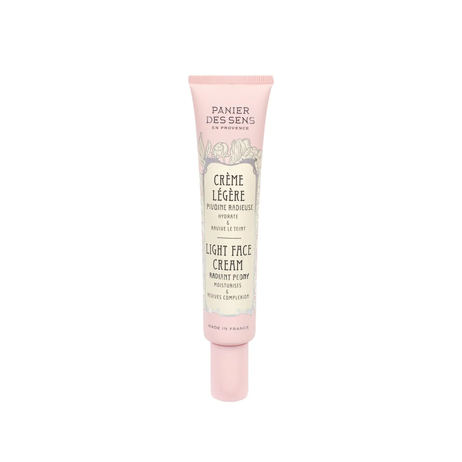 Panier des Sens – Light Face Cream - with Hyaluronic Acid   Peony Extract - Moisturizing and Radiance - Skin Care for Women Made in France - Facial Moisturizer 98% Natural Ingredients – 1.4 floz