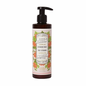 Panier des Sens –Geranium Hand & Body Lotion for Dry Skin - Hydrating Body Cream for Women - Nourishing Fluid Body Moisturizer Shea Butter & Olive Oil - 97% Natural Ingredients Body Care - 8.45 Floz