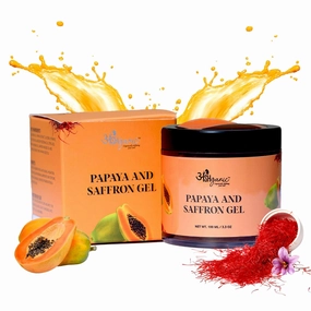 Papaya and Saffron Facial Gel Moisturizer, 3.4 Fl Oz, Brightening and Hydrating Formula for All Skin Types