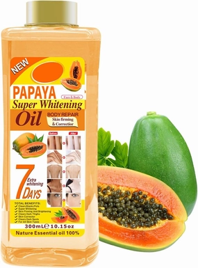 Papaya Super Oil 7 Days for Skin, Papaya Oil Face & Body Moisturizer Nourishing, Papaya Skincare Essential Oil, Papaya Massage Oil for Body, Face (300ml)