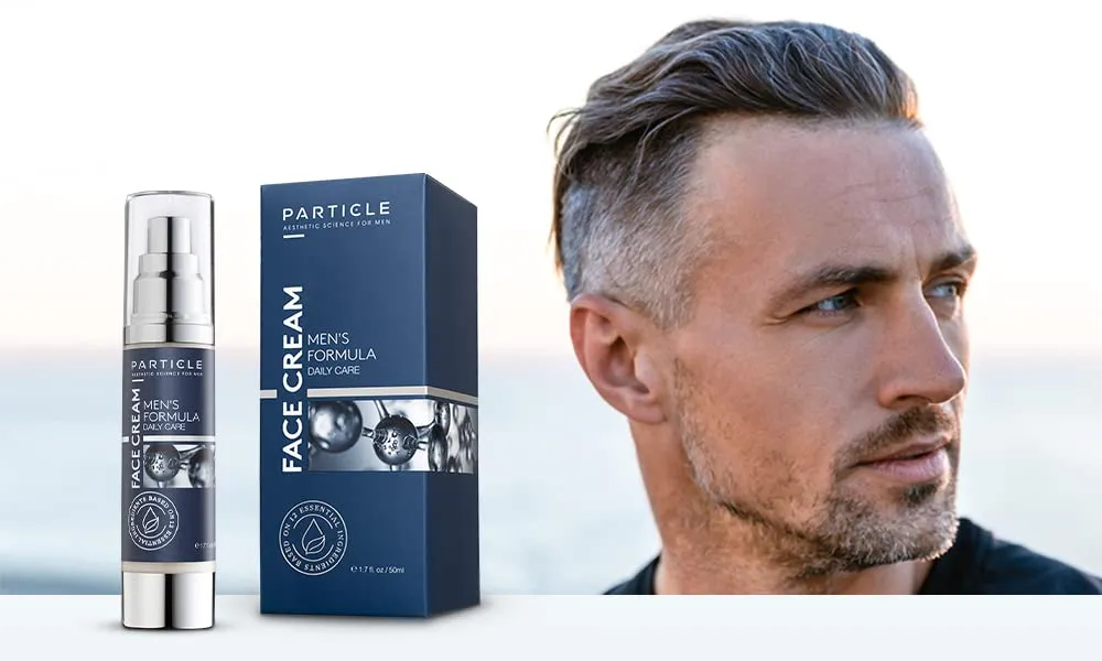 Particle Face Cream for Men 6-in-1 Anti-Aging Moisturizer, Reduces Wrinkles, Dark Spots & Eye Bags (Pack of 2 (3.4 oz.))