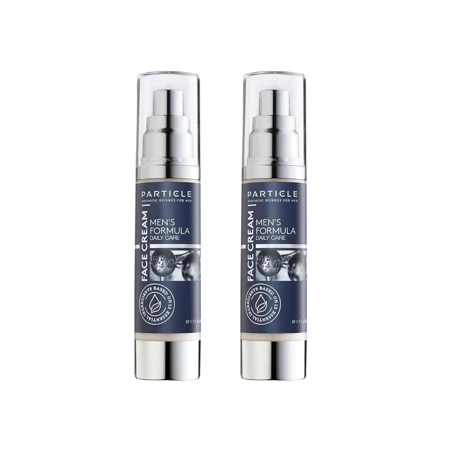 Particle Face Cream for Men 6-in-1 Anti-Aging Moisturizer, Reduces Wrinkles, Dark Spots & Eye Bags (Pack of 2 (3.4 oz.))