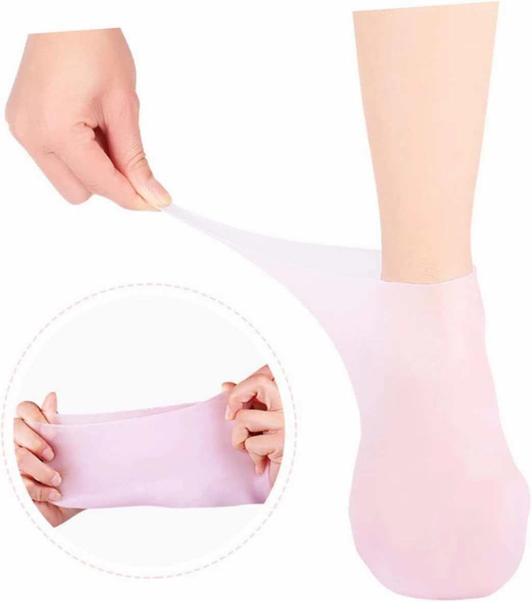 PartyKindom 3Pairs Moisturizing Foot Covers for Women Hydrating Socks Soft and Durable Design for Dry Cracked Feet Treatment Includes and Skin Color Options