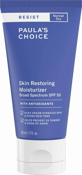 Paula's Choice RESIST Skin Restoring Moisturizer SPF 50, UVA & UVB Protection, Shea Butter & Niacinamide, Anti-Aging Sunscreen for Dry Skin, 2 Ounce