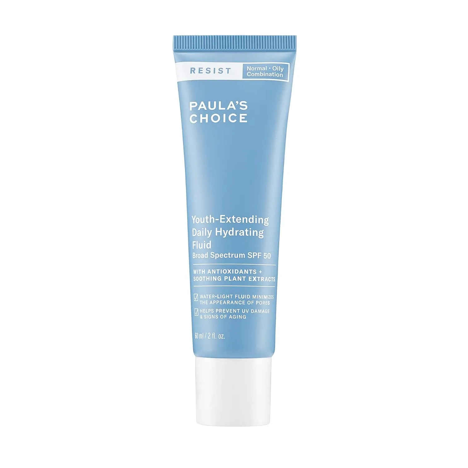 Paula's Choice RESIST Daily Hydrating Fluid Face Moisturizer SPF 50, UVA & UVB Protection, Chamomile & Vitamin E, Lightweight Sunscreen for Oily Skin, Fragrance-Free