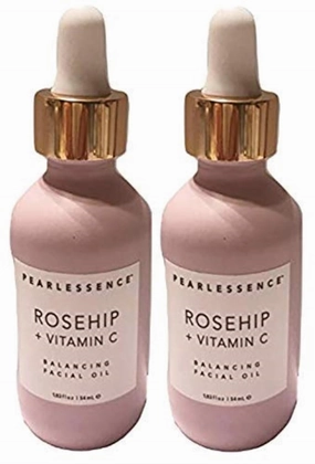 Pearlessence Rosehip Balancing Facial Oil   Rosehip Fruit Oil & Vitamin C - Daily Hydration to Balance & Revive Skin | Adds Moisture to Dry Skin | Made in USA & Cruelty Free (1.83 fl oz each, 2 Pack)