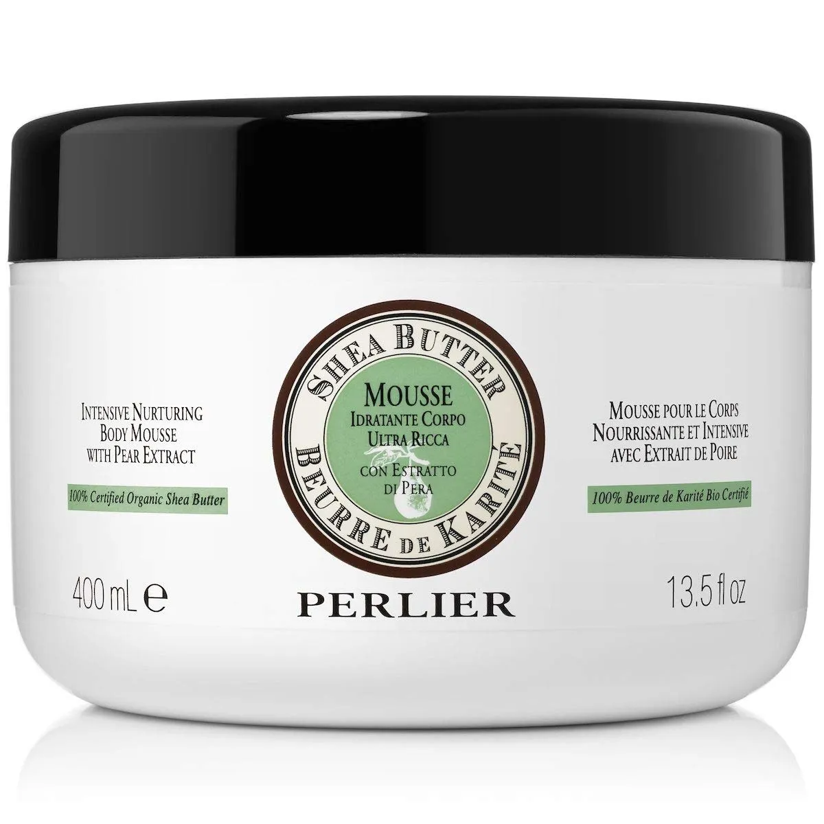 Perlier Intensive Nurturing Shea Butter Body Mousse with Pear, 13.5 fl. oz.