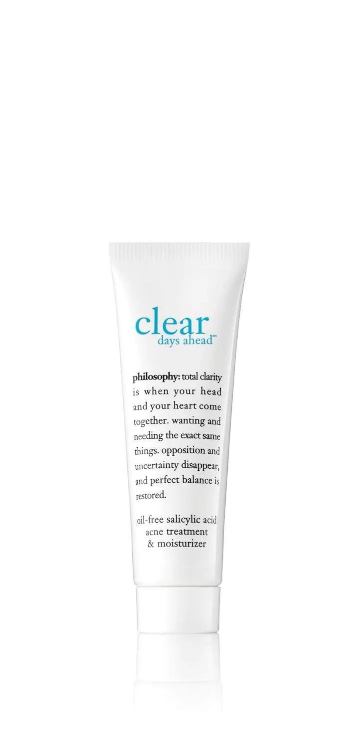 philosophy clear days ahead oil-free acne treatment & moisturizer - face moisturizer with salicylic acid - effectively reduces breakouts - 2 fl oz